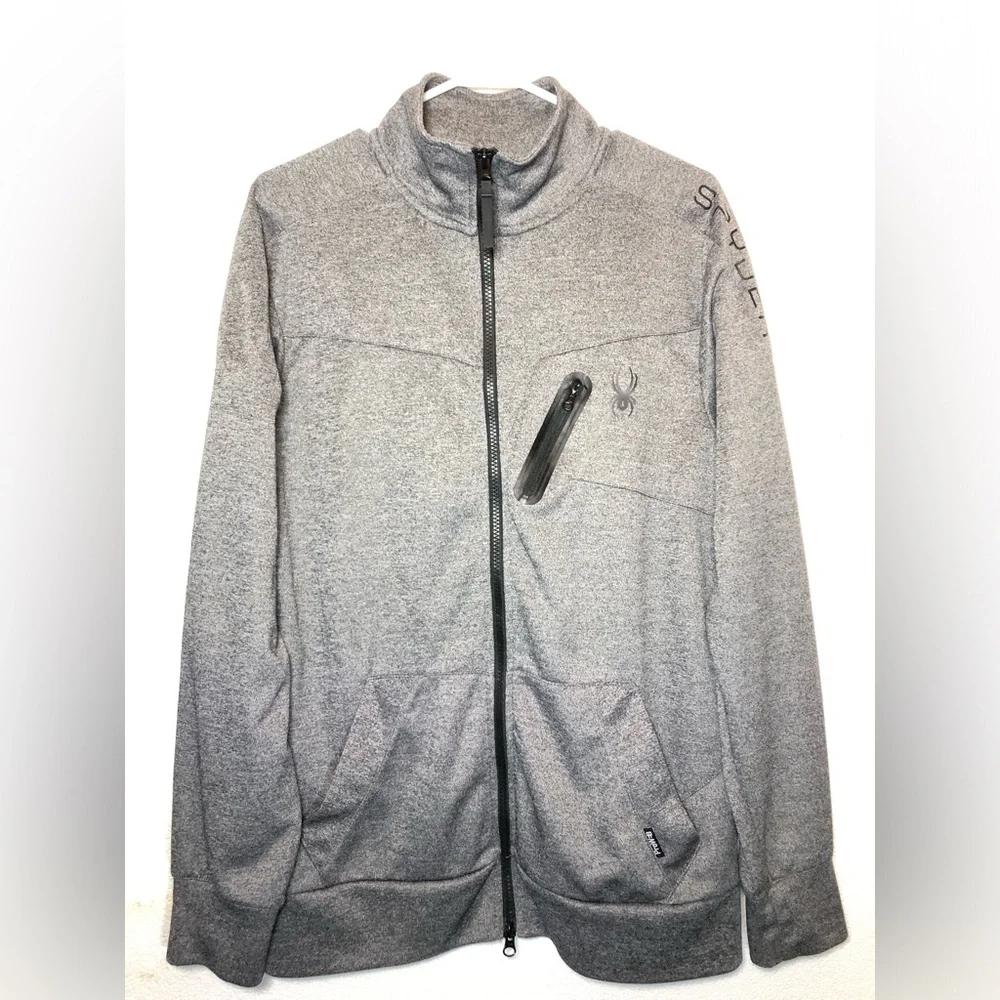 Spyder Active Men’s Full Zip Chest Pocket Jacket Gray Size M